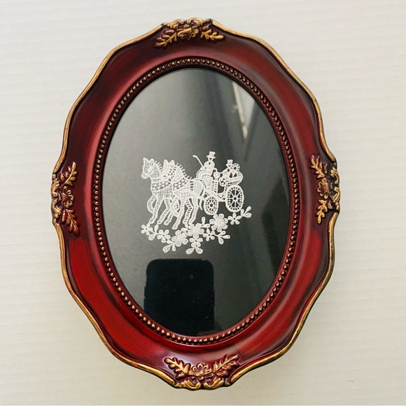 Vintage Belgian Brussels Embroidered Lace Horse Carriage Framed Collectible Art - Picture 7 of 7